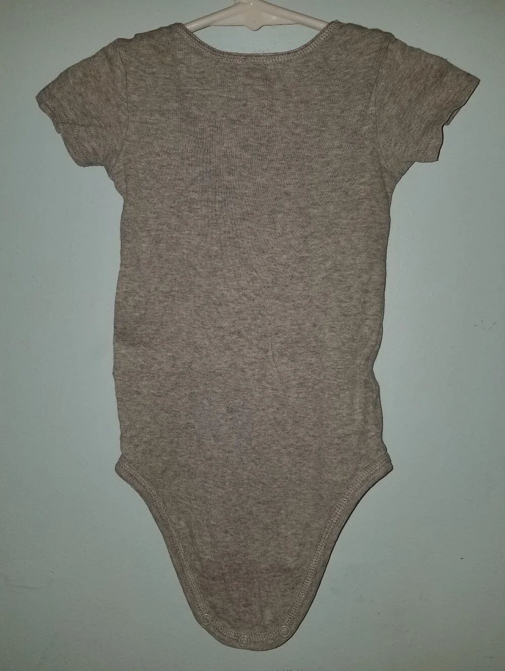 Carter's Gray Short Sleeve One Piece Bodysuit Onesie Green Monster Embroidery